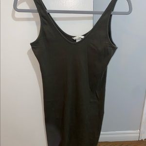 army green everyday dress by h&m